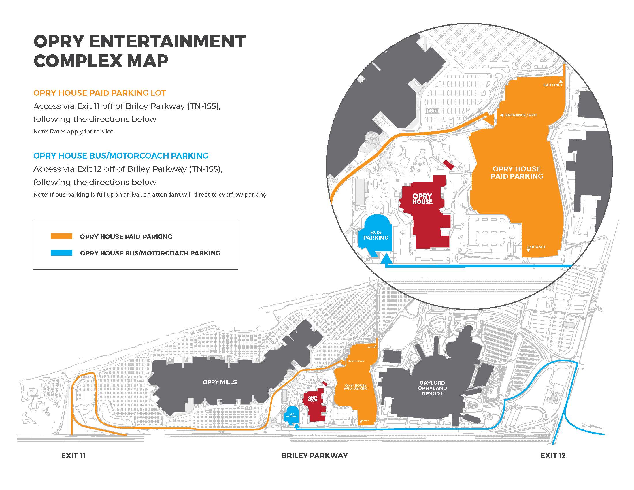 Opry Parking Map