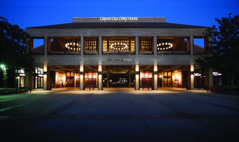 opry press exterior night spot